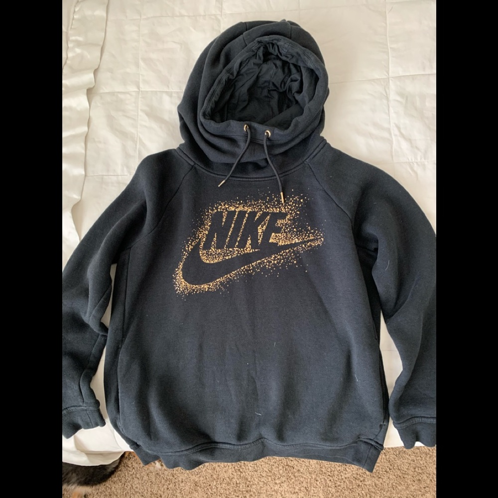 Women’s Nike hoodie black and gold medium
